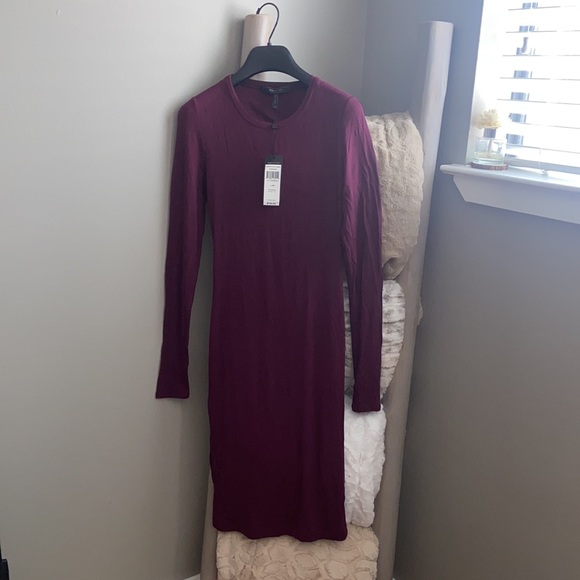BCBGMAXAZRIA Savannah Cut Out Dress NWT $118 sz XS Bordeaux - Picture 7 of 12
